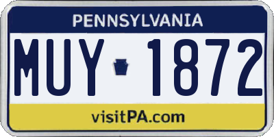 PA license plate MUY1872