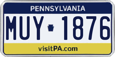 PA license plate MUY1876