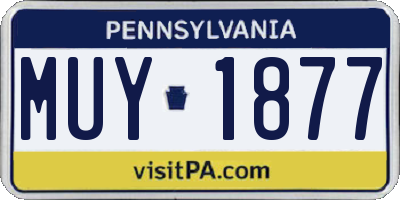 PA license plate MUY1877