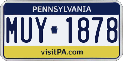 PA license plate MUY1878