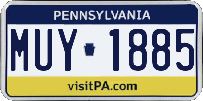 PA license plate MUY1885