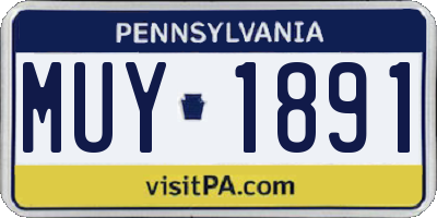 PA license plate MUY1891