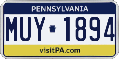 PA license plate MUY1894