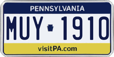 PA license plate MUY1910