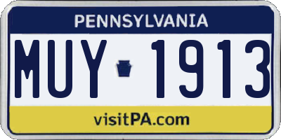 PA license plate MUY1913