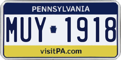 PA license plate MUY1918