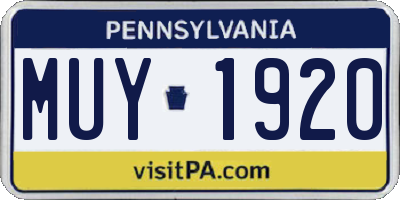 PA license plate MUY1920