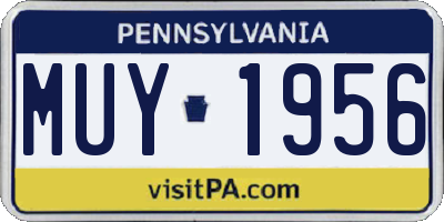 PA license plate MUY1956