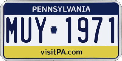 PA license plate MUY1971