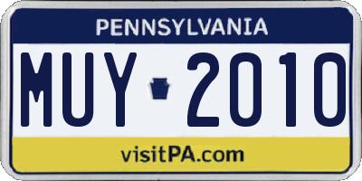 PA license plate MUY2010
