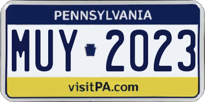 PA license plate MUY2023