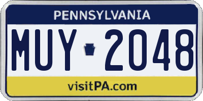 PA license plate MUY2048