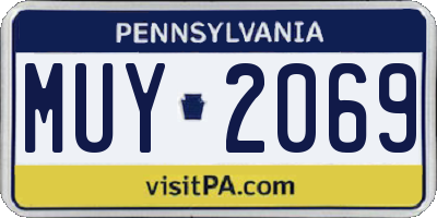 PA license plate MUY2069