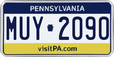 PA license plate MUY2090