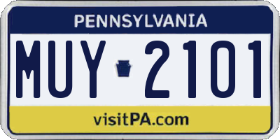 PA license plate MUY2101