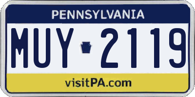 PA license plate MUY2119