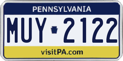 PA license plate MUY2122