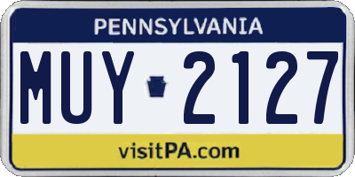 PA license plate MUY2127