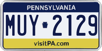 PA license plate MUY2129