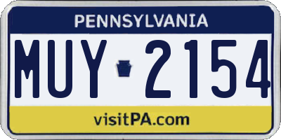 PA license plate MUY2154