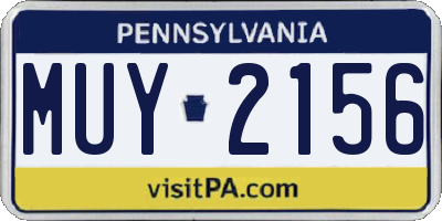 PA license plate MUY2156