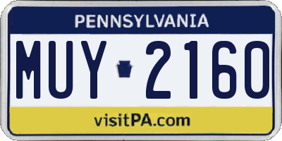PA license plate MUY2160