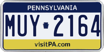 PA license plate MUY2164