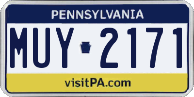 PA license plate MUY2171