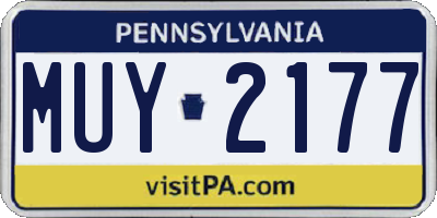 PA license plate MUY2177