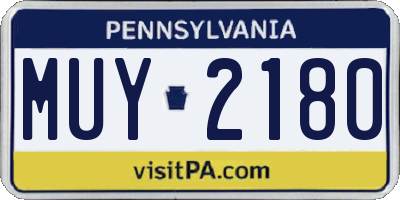 PA license plate MUY2180