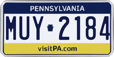 PA license plate MUY2184