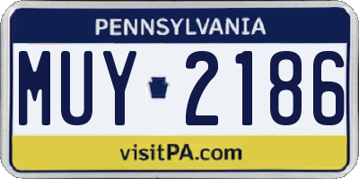 PA license plate MUY2186