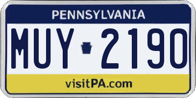PA license plate MUY2190
