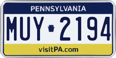 PA license plate MUY2194
