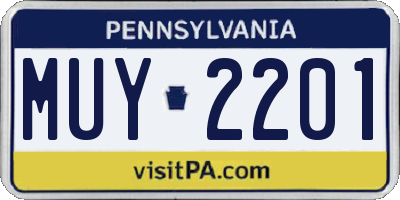 PA license plate MUY2201