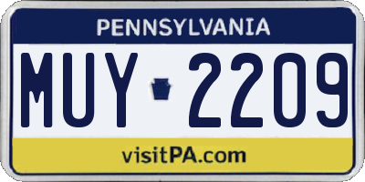 PA license plate MUY2209