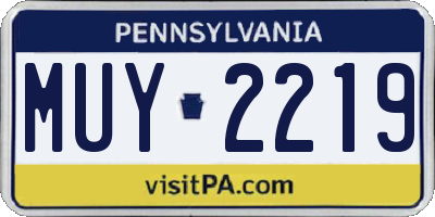 PA license plate MUY2219