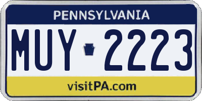 PA license plate MUY2223