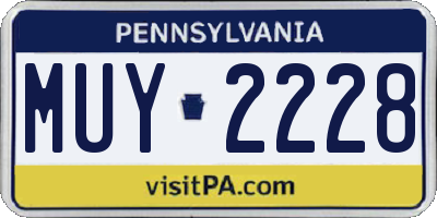 PA license plate MUY2228