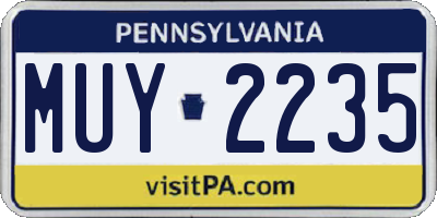 PA license plate MUY2235