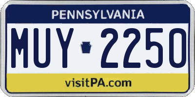 PA license plate MUY2250