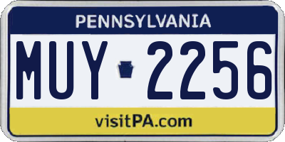PA license plate MUY2256
