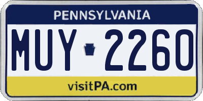 PA license plate MUY2260