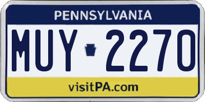 PA license plate MUY2270