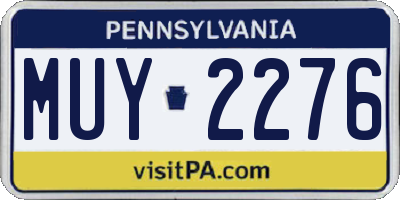 PA license plate MUY2276