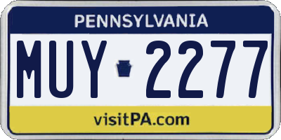 PA license plate MUY2277