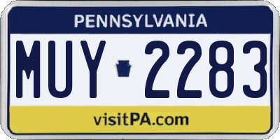 PA license plate MUY2283