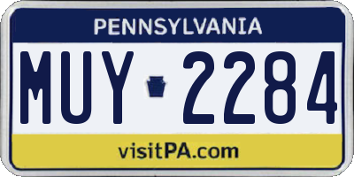 PA license plate MUY2284