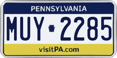 PA license plate MUY2285