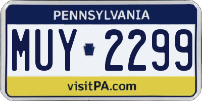 PA license plate MUY2299